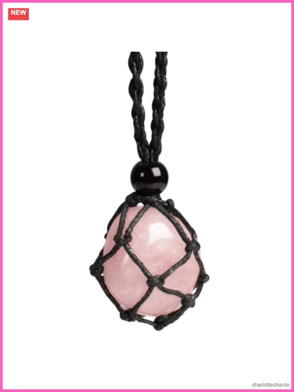 Hand Woven Rope Adjustable Natural Crystal Pendant Necklace Healing